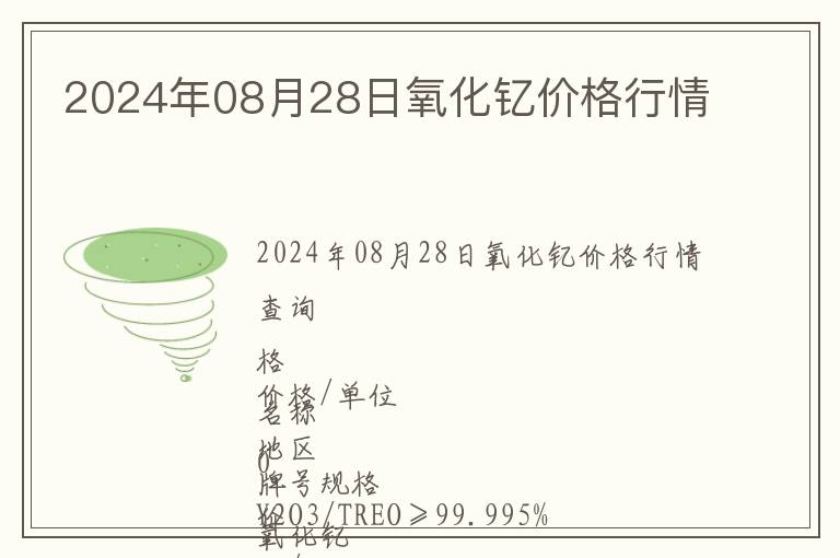 2024年08月28日氧化釔價(jià)格行情