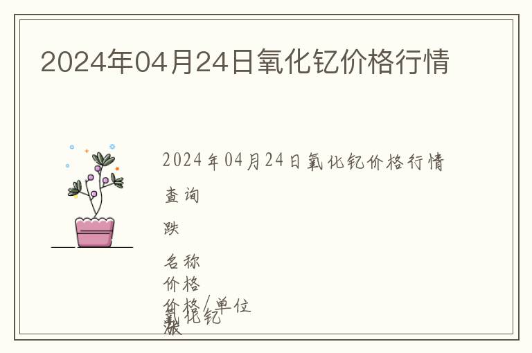 2024年04月24日氧化釔價格行情