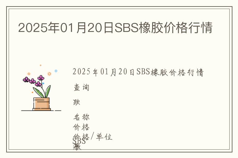 2025年01月20日SBS橡膠價格行情