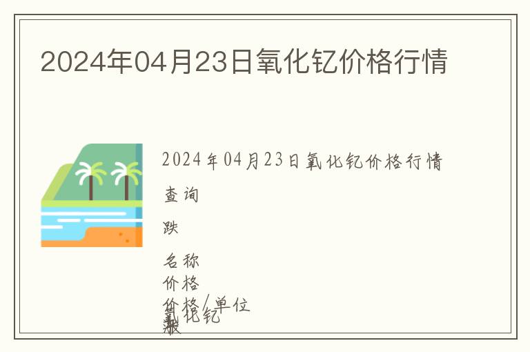 2024年04月23日氧化釔價(jià)格行情