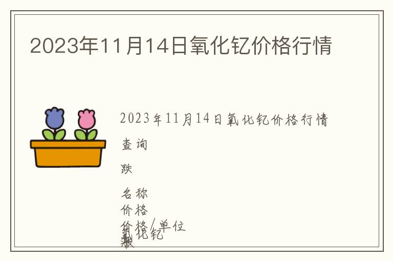 2023年11月14日氧化釔價格行情