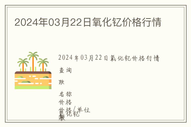 2024年03月22日氧化釔價(jià)格行情