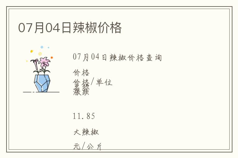 07月04日辣椒價格