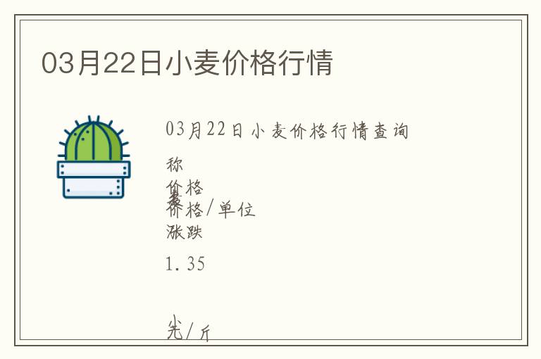 03月22日小麥價(jià)格行情