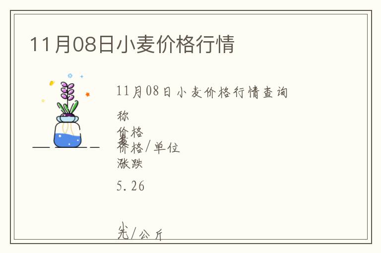 11月08日小麥價格行情