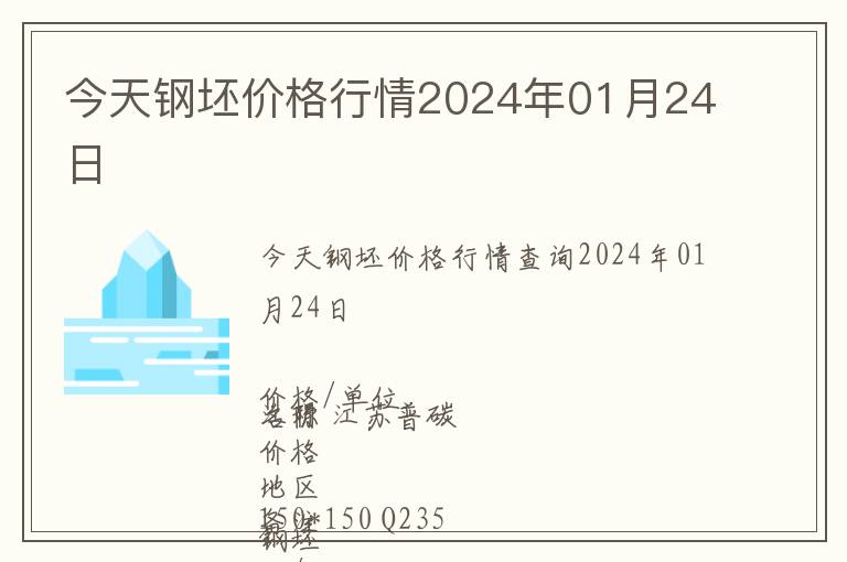 今天鋼坯價(jià)格行情2024年01月24日