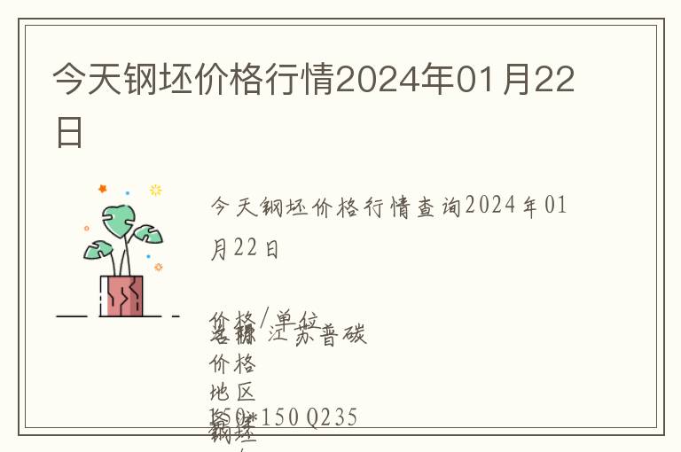 今天鋼坯價格行情2024年01月22日