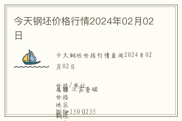 今天鋼坯價格行情2024年02月02日