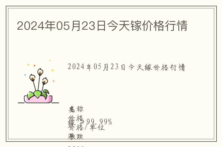 2024年05月23日今天鎵價格行情