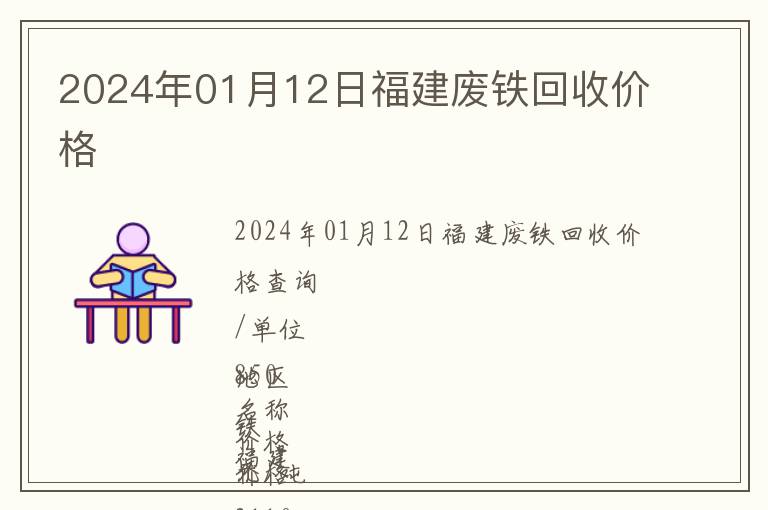 2024年01月12日福建廢鐵回收價格