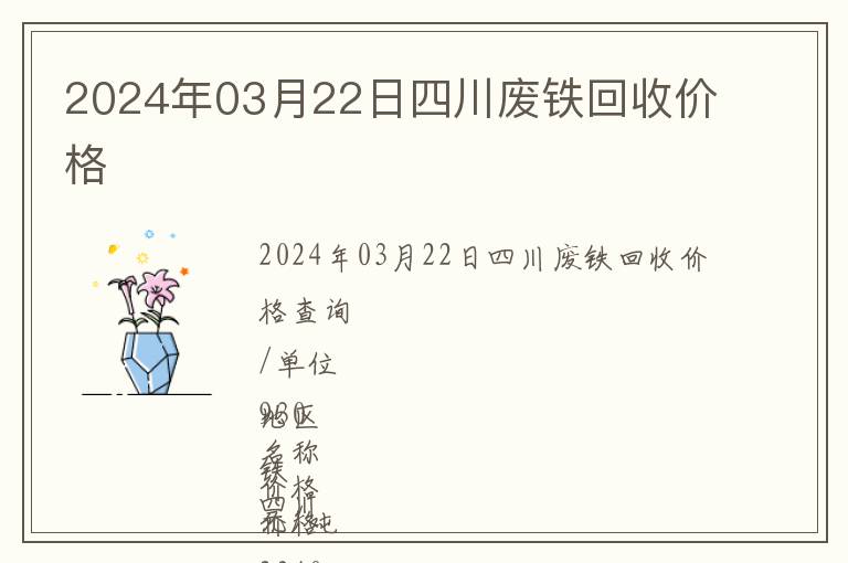 2024年03月22日四川廢鐵回收價格