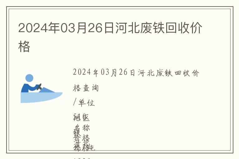 2024年03月26日河北廢鐵回收價格