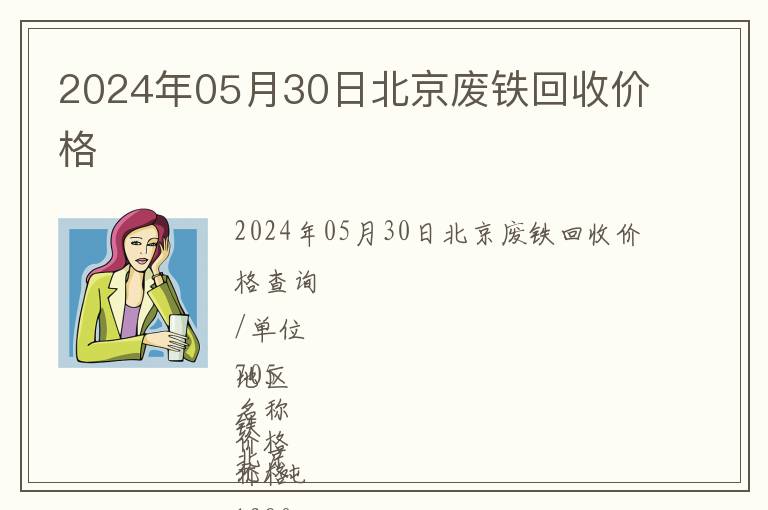 2024年05月30日北京廢鐵回收價格