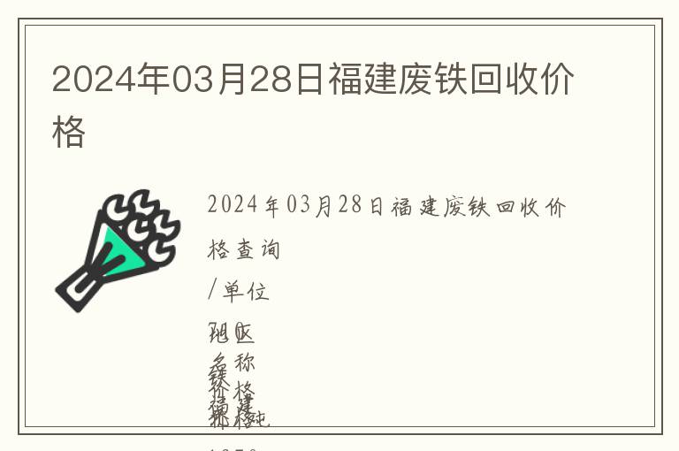 2024年03月28日福建廢鐵回收價格