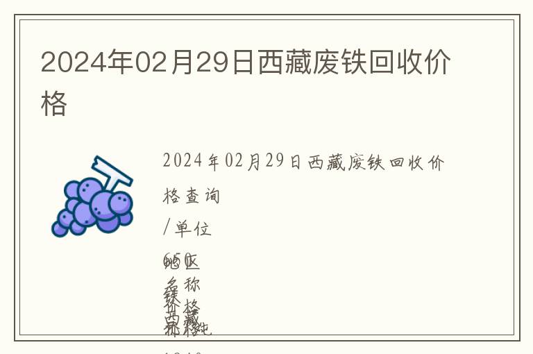 2024年02月29日西藏廢鐵回收價(jià)格