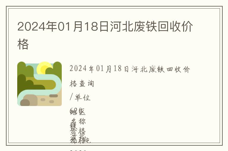 2024年01月18日河北廢鐵回收價格
