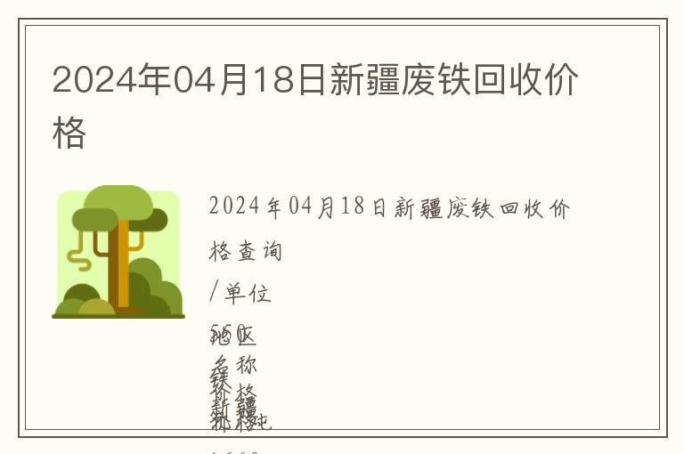 2024年04月18日新疆廢鐵回收價格