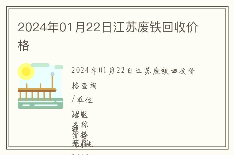 2024年01月22日江蘇廢鐵回收價(jià)格