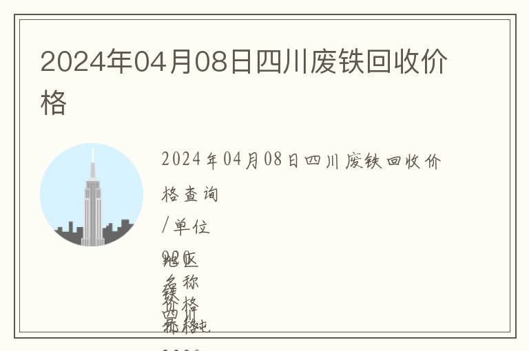2024年04月08日四川廢鐵回收價格