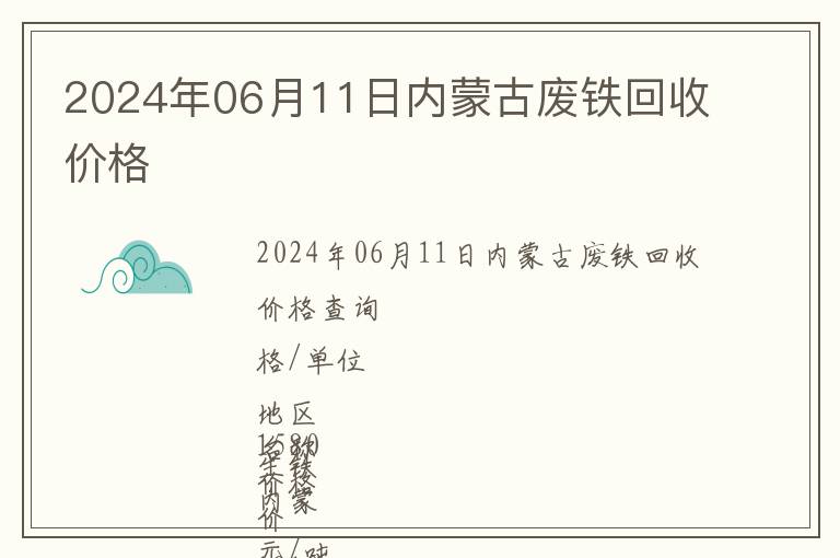 2024年06月11日內蒙古廢鐵回收價格