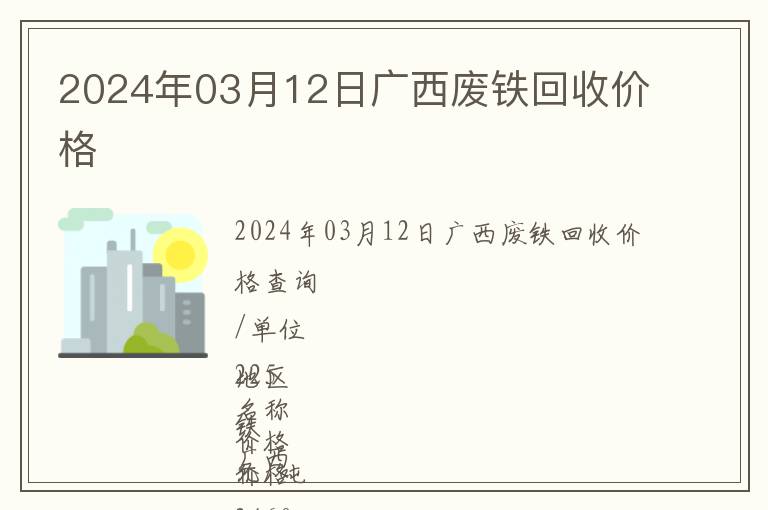 2024年03月12日廣西廢鐵回收價(jià)格