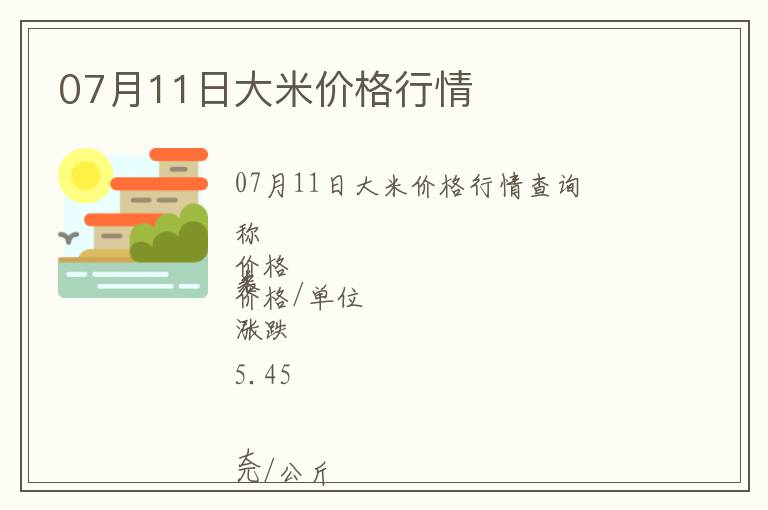 07月11日大米價格行情