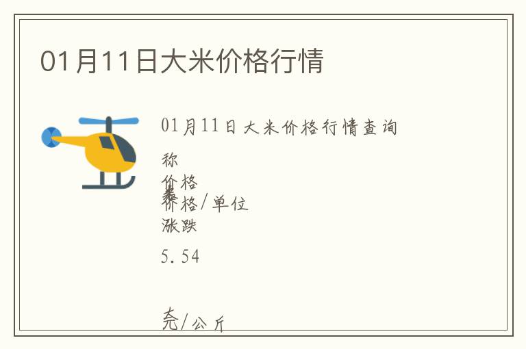 01月11日大米價格行情