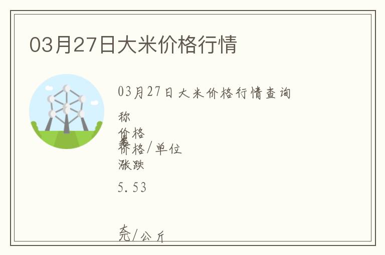 03月27日大米價格行情