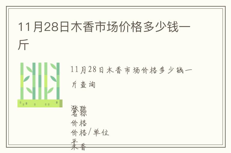11月28日木香市場價(jià)格多少錢一斤