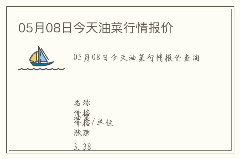 05月08日今天油菜行情報價