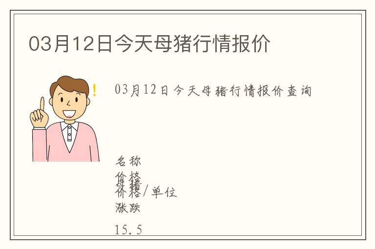 03月12日今天母豬行情報價