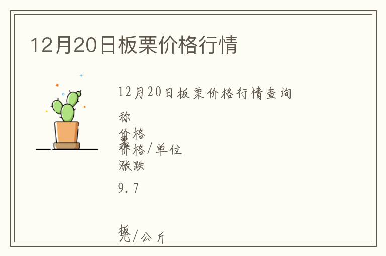12月20日板栗價(jià)格行情