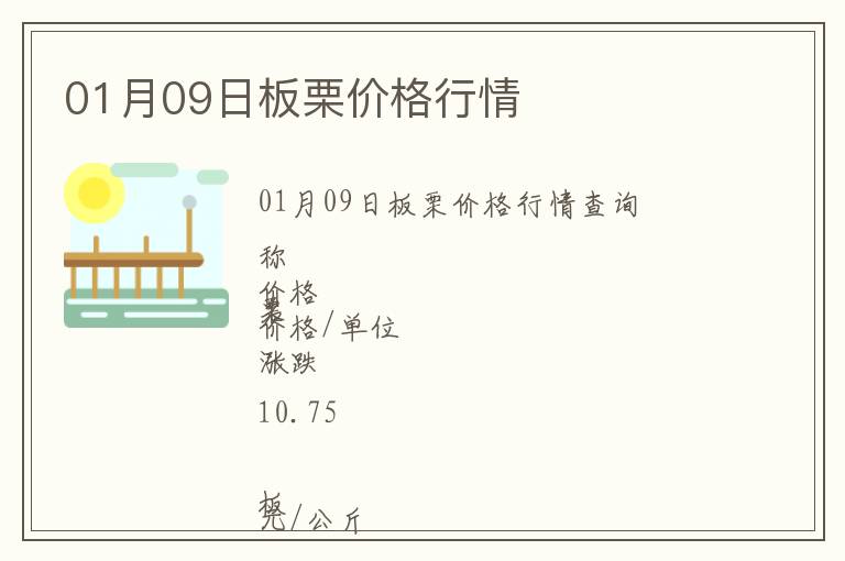01月09日板栗價格行情
