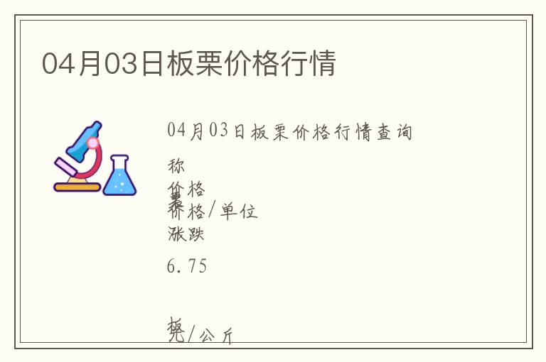 04月03日板栗價格行情