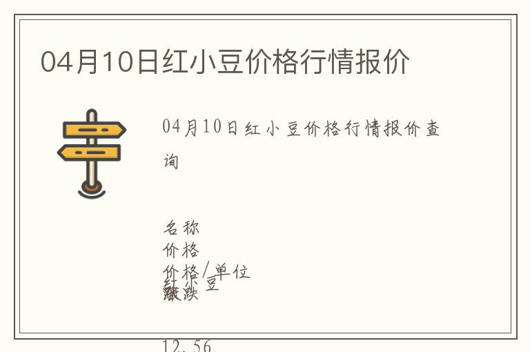 04月10日紅小豆價格行情報價