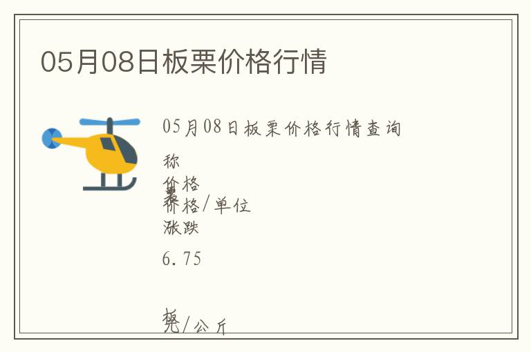 05月08日板栗價格行情