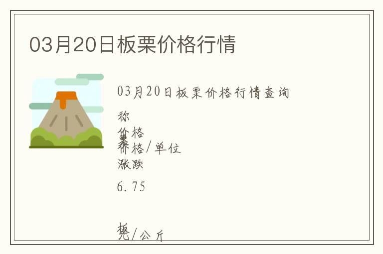03月20日板栗價格行情