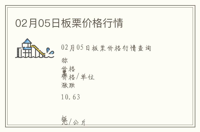 02月05日板栗價(jià)格行情