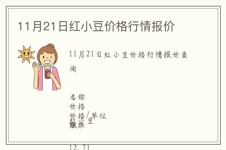 11月21日紅小豆價格行情報價