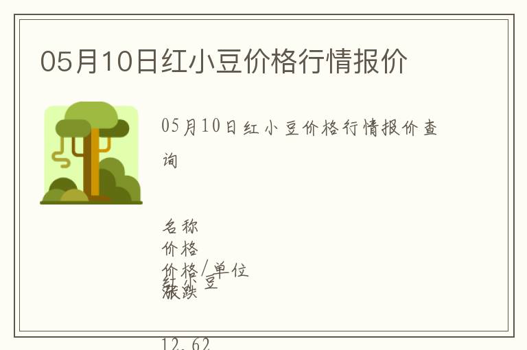 05月10日紅小豆價格行情報價