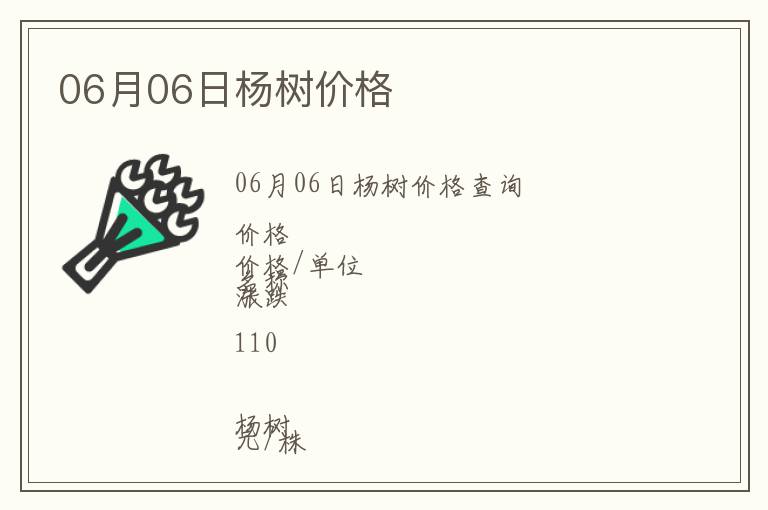 06月06日楊樹價格