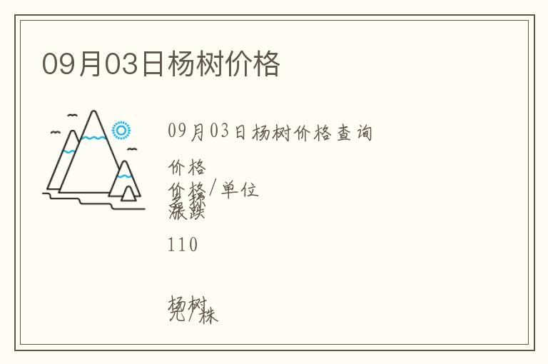 09月03日楊樹價格