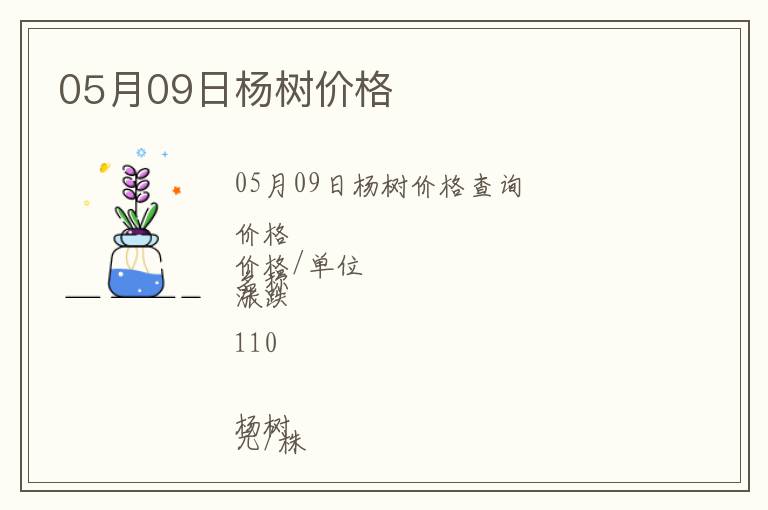 05月09日楊樹價格