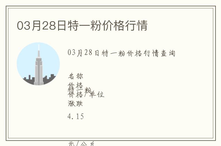 03月28日特一粉價格行情