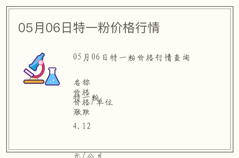 05月06日特一粉價格行情
