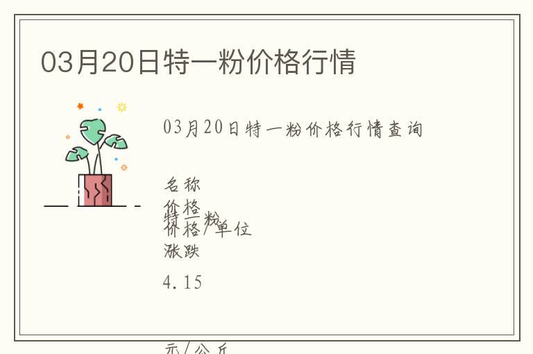 03月20日特一粉價格行情