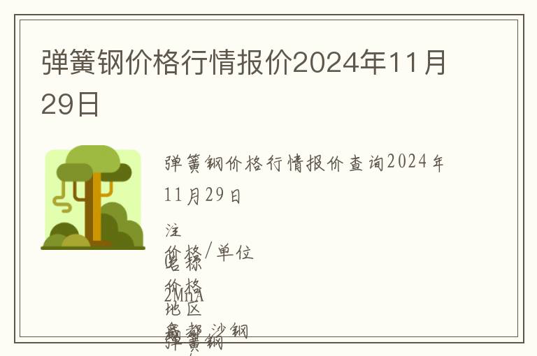 彈簧鋼價格行情報價2024年11月29日