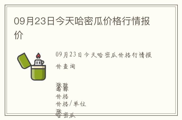 09月23日今天哈密瓜價格行情報價