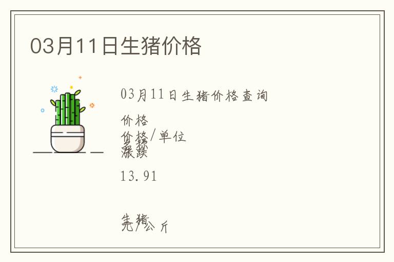 03月11日生豬價(jià)格