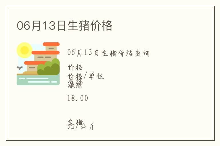 06月13日生豬價(jià)格